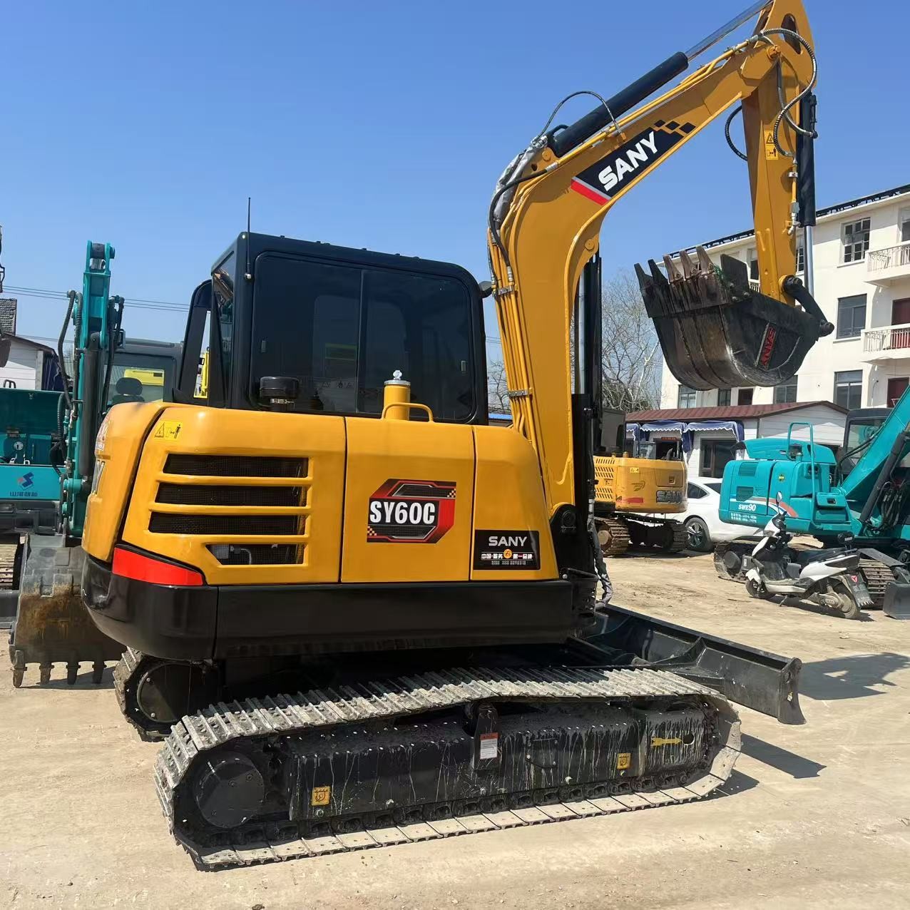 6 Ton Sany 60CPro Used Crawler Excavators Small Construction Equipment With 0.21m³ Bucket Capacity