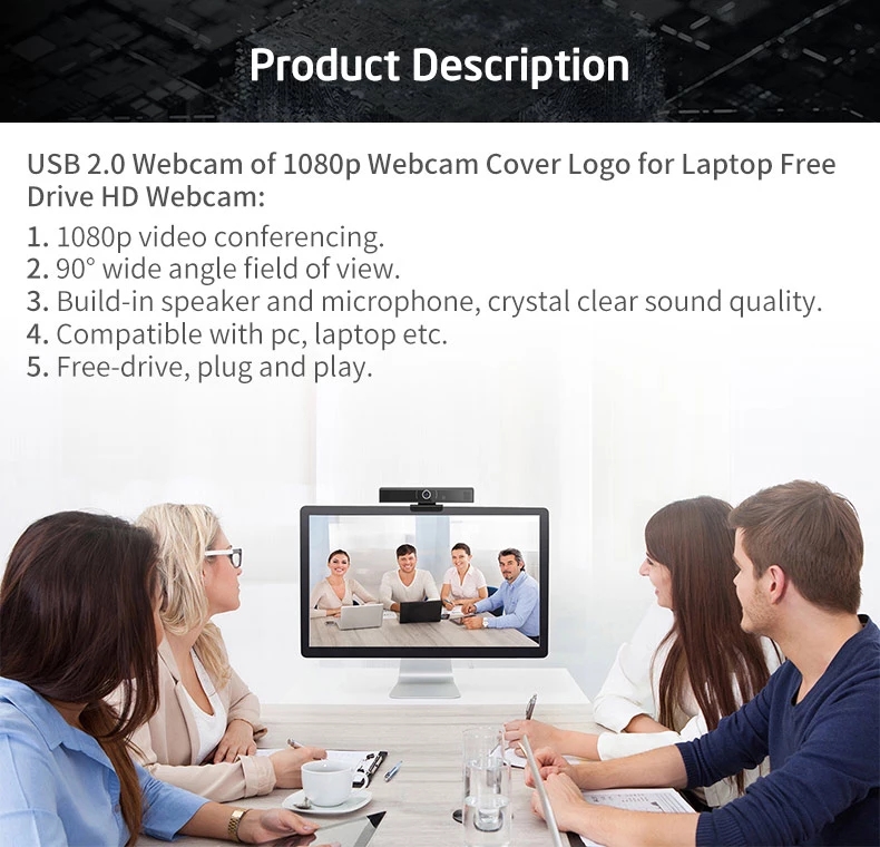 1080P all in one webcam plug and play best usd camera for skype video conferencing with Microphone and speaker
