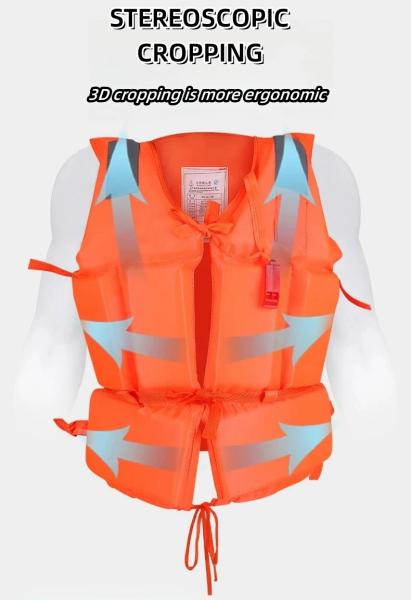 EPE Foam Orange Swimming Life Jackets Commercial Water Park Life Vest for Adults