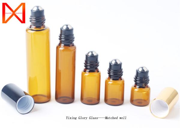 Eco - Friendly Essential Oil Glass Bottle , Refillable Roller Bottle Sightly