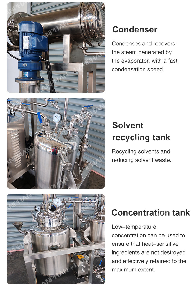 50L Stainless Steel 304 Concentration Tank Extraction Unit Extraction Concentrator
