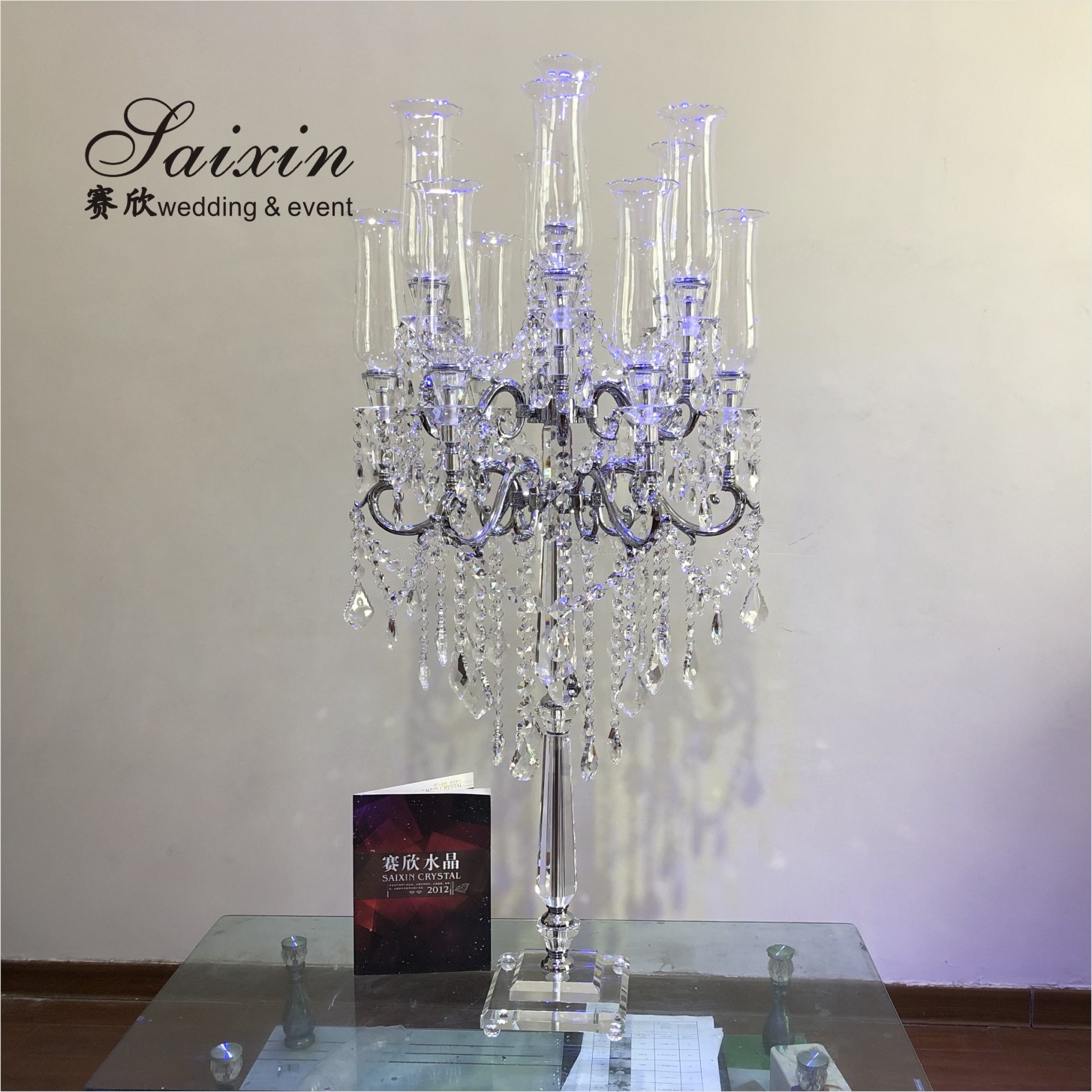 13 Arms Flower Gold Metal Candelabra Wedding 130CMx68cm