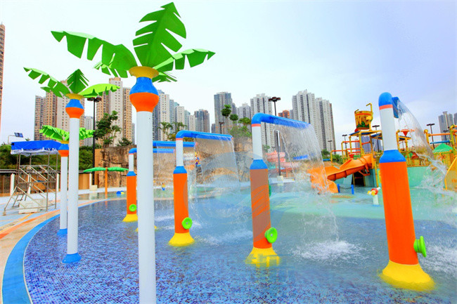 Aqua Park 7 Shape Spray Water Curtain, Galvanized Steel Water Structures For Splash Park