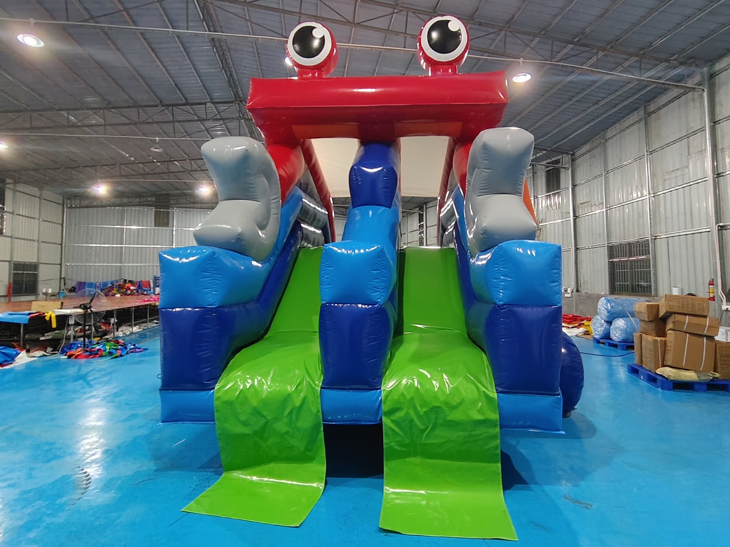 Commercial Grade Inflatable Dry Slide Crab Cartoon Inflatable High Double Slides For Kids And Adults