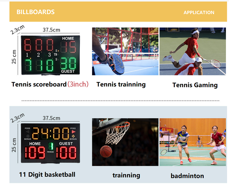Indoor stadium sport soccer baseball led number football portable digital scoreboard for basketball with 24 second shot clock