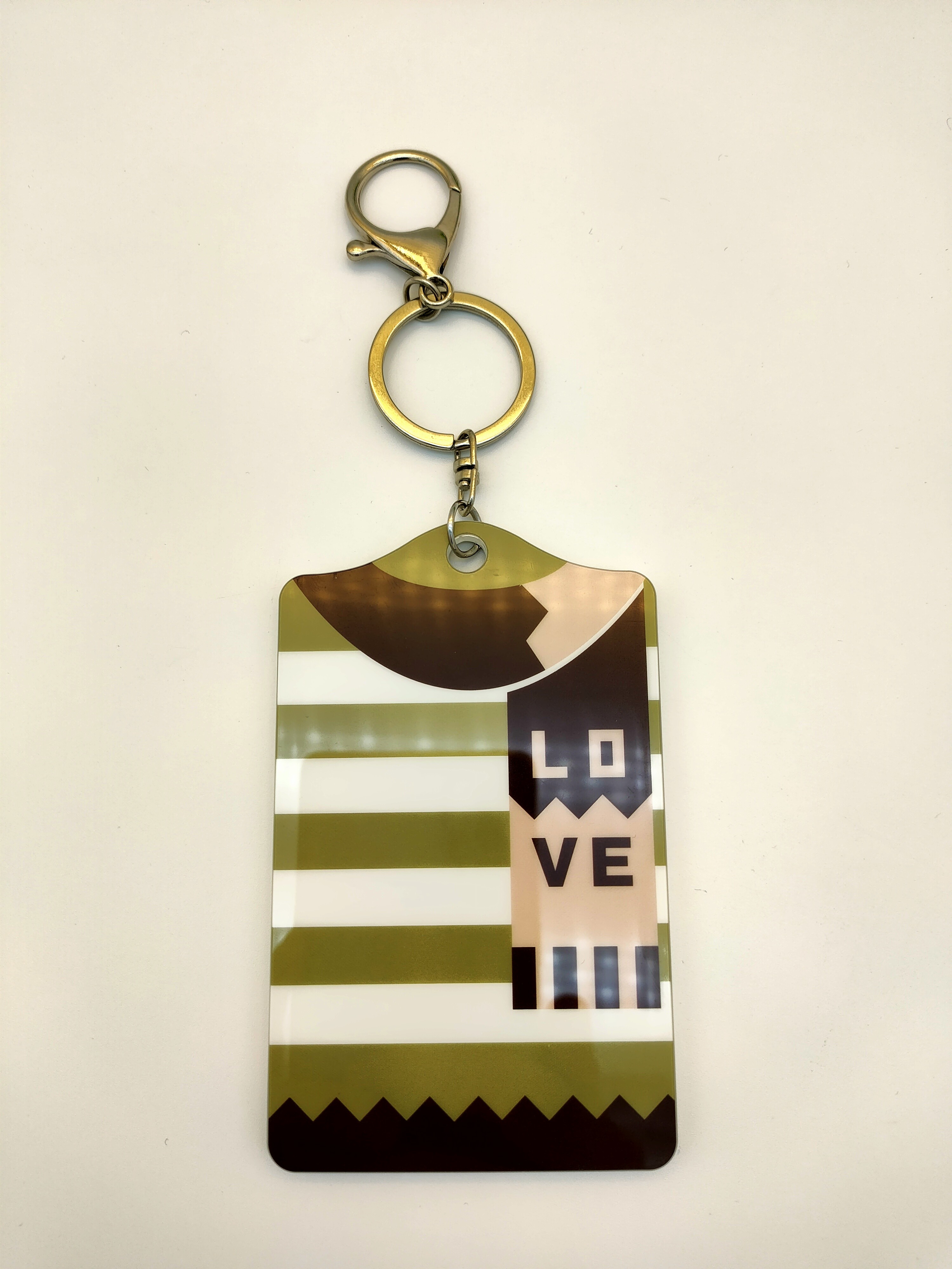 Colorful Acrylic Laser Cut Keychain , Inkjet Printing Card Grabber Keychain