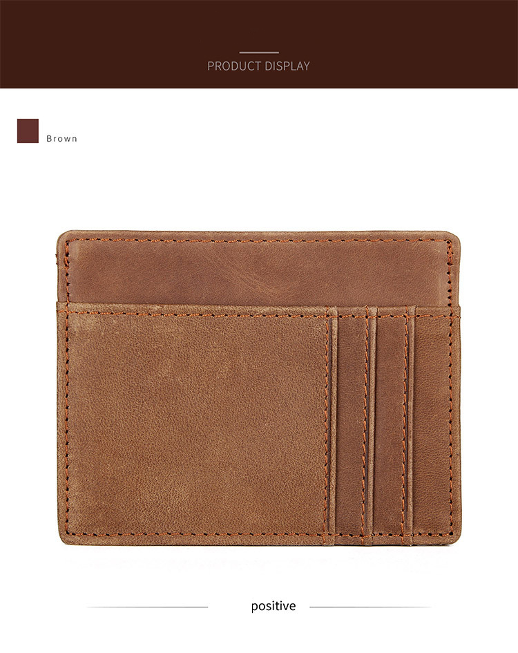 Custom Logo Men's Genuine Leather RFID Front Pocket Wallet for Ultra Slim Card Holder