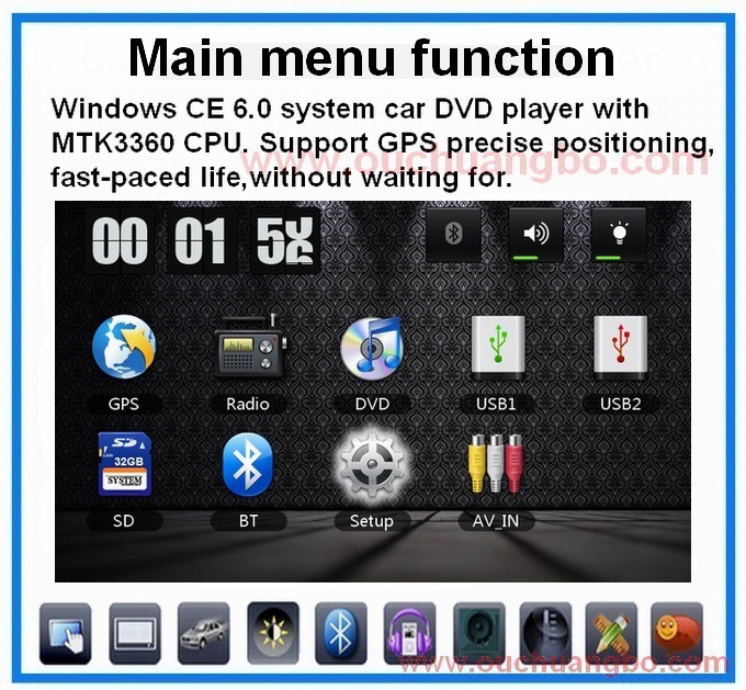 Ouchuangbo Car DVD Radio GPS Navi for Toyota Corolla 2014 USB TV Multi Language OCB-9002A