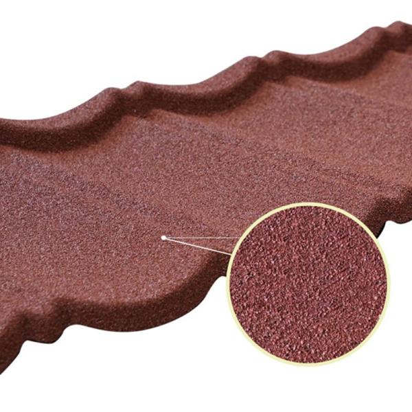 AZ150 0.50mm Wine Red Stone Coated Bond Tiles Aluzinc Metal Classical/Milano