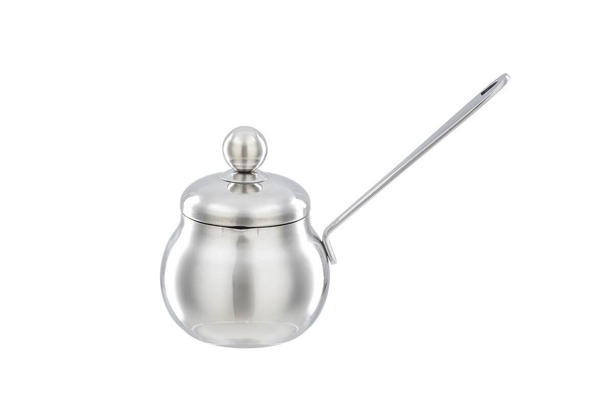 Middle east type stainless steel silver milk cup with lid and stainless steel handle& coffee pot