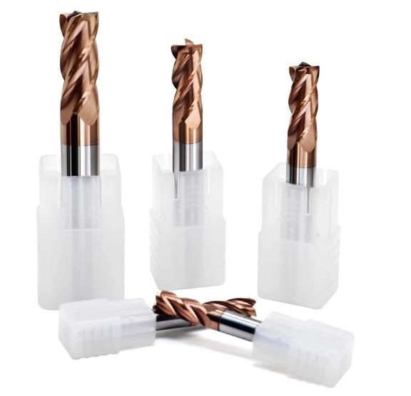 4 Flutes Tungsten Carbide Milling Cutters 50-200mm Overall Length Wear Resistance