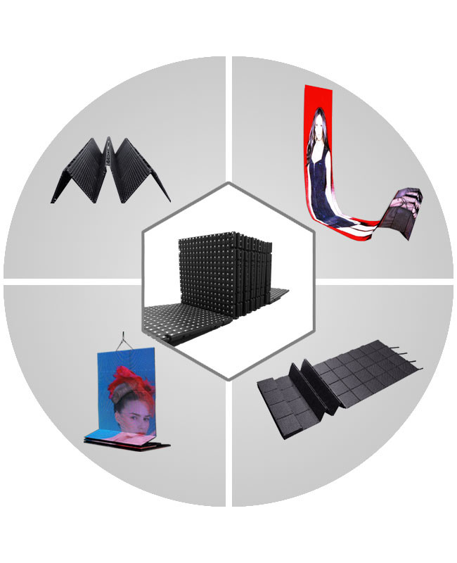 Slim Clear Foldable LED Screens , 7000 Pixel / M² led strip display screen advertising
