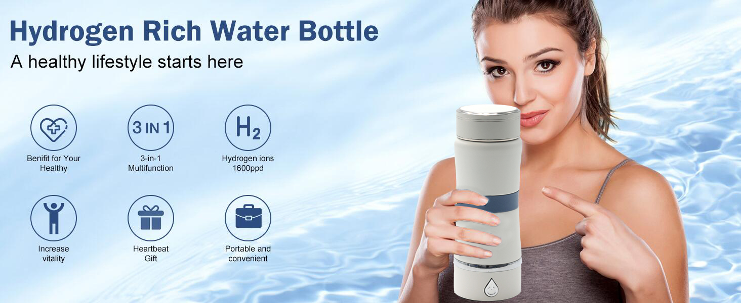 Desktop Hydrogen Water Generator with SPE PEM Rechargeable Bottle and Plastic Housing