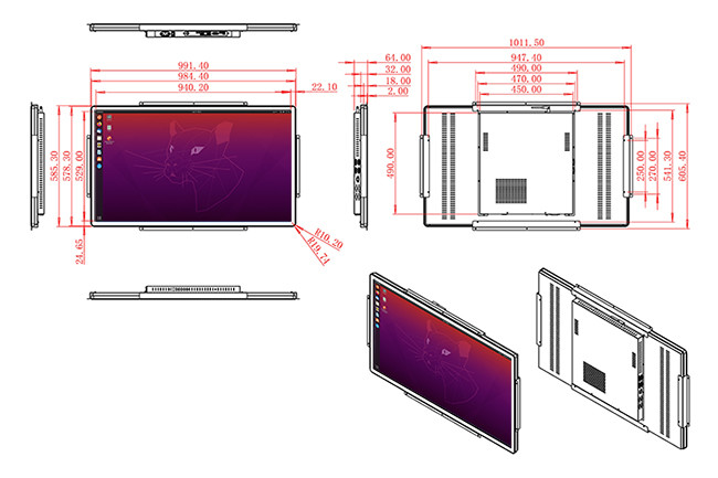 43-Inch Linux Embedded Vision System for Corporate Displays, Traffic Monitoring, Industrial Automation, and Stadium Signage