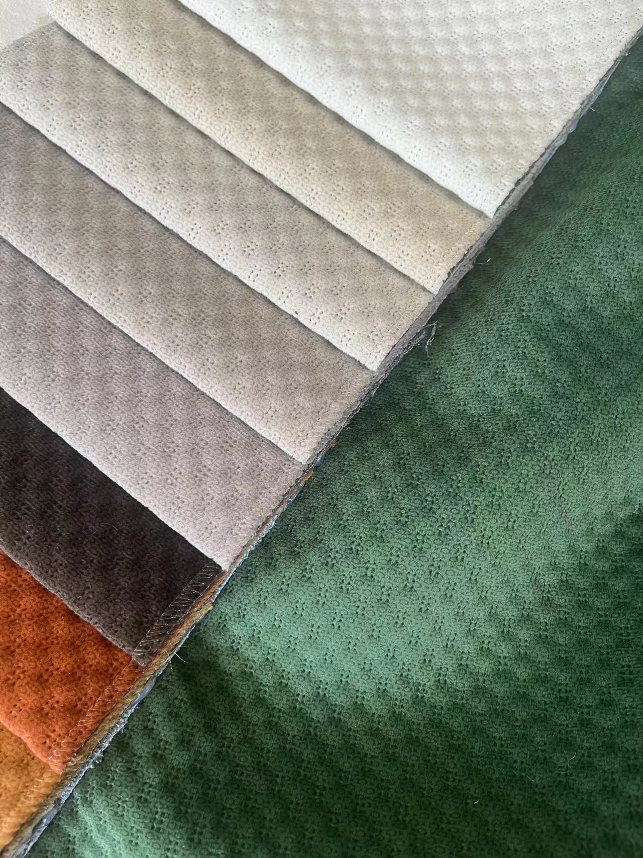 Printed Polyester Fabric For Sofa Ultrasonic Embossed Velvet Fabric