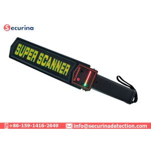 Handheld Security Metal Detector Wand 9V Battery Power Supply With LED Alarming