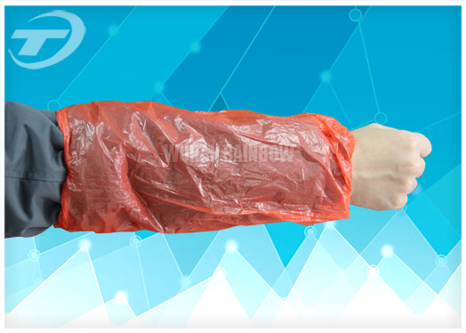 PE Disposable Arm Sleeves Medical Machine Made Clear Protective Sleeves
