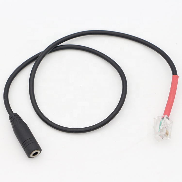 RJ9 RJ10 to Female 3.5mm CTIA Plug Audio Jack Headset Adapter Cable for Office Phone