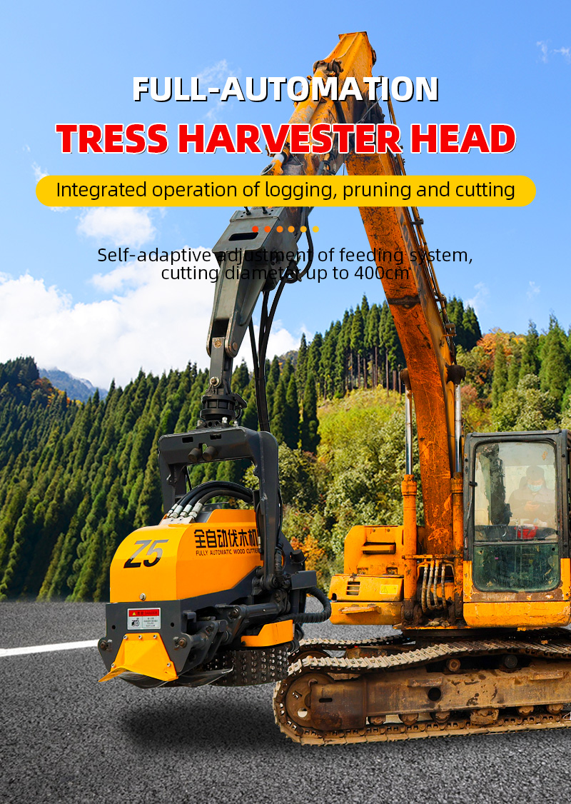 Forestry Log Loader Crane Grab Felling Machine Outdoor Logging Harvester Trees