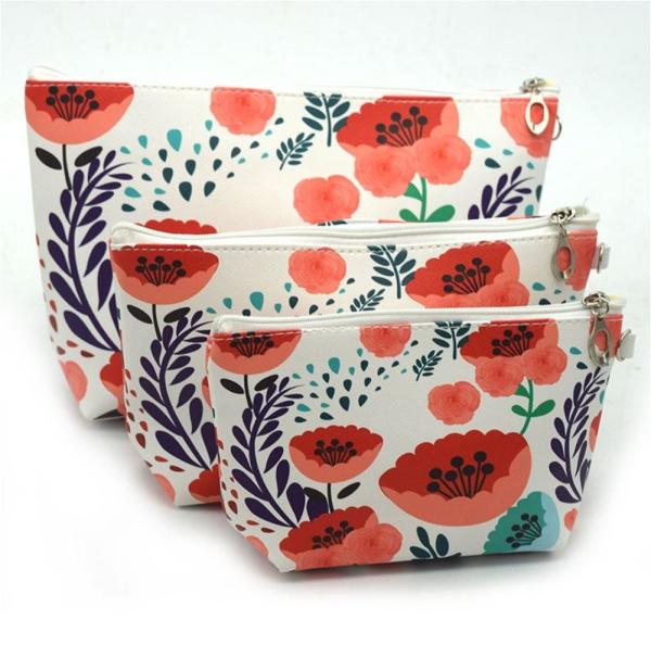 3 PCS cosmetic bag waterproof cosmetic bag large capacity pu leather, Bathroom,
