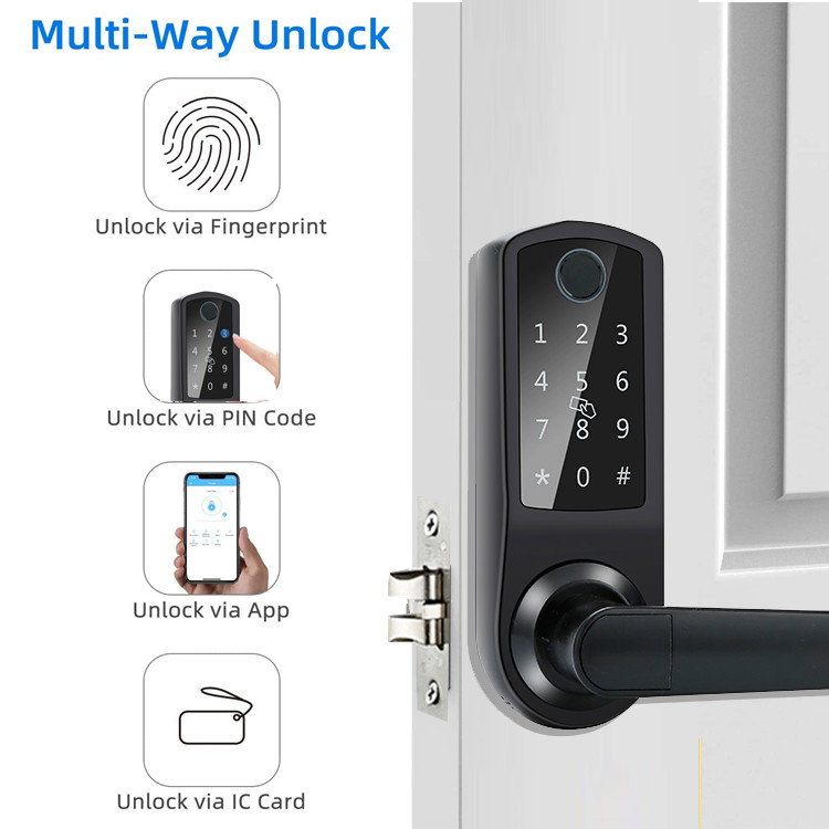 Keypad Biometric Fingerprint Door Lock 120mm Thickness With App