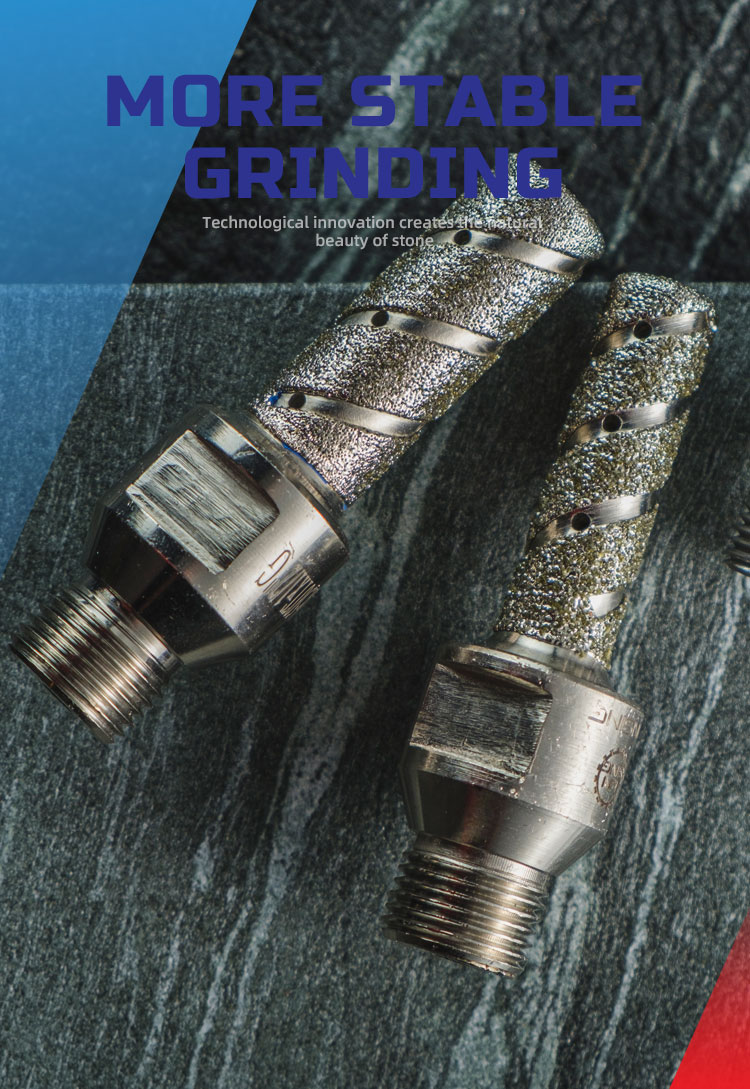 6mm Vacuum Brazed Diamond Finger Bits for Marble Drilling Feed Rate 24-48" per minute
