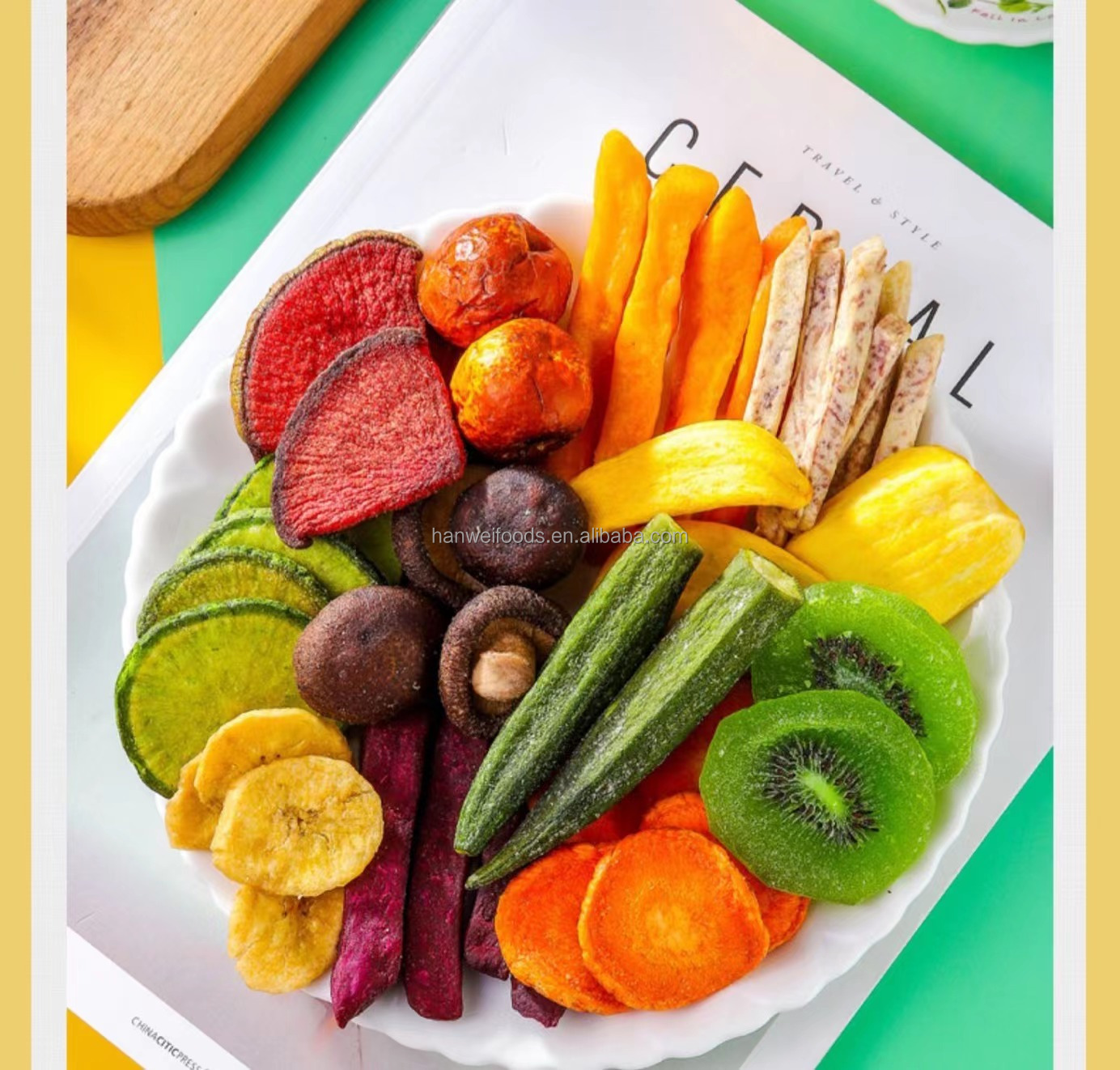 Mixed dried fruits and vegetables children snacks vacuum fried vegetable chips