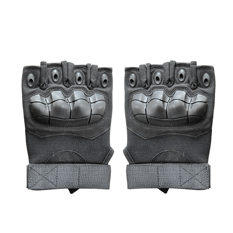 Customized Black Half Finger Gloves for Unisex Training and Safety Protection