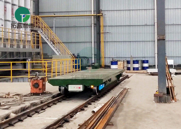 10-45 Ton Rail Guided Container Motorized Transfer Carts Trolley On Wheels
