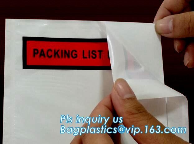 PP film 178*140mm invoice enclosed packing list envelopes, DHL Shipping pockets for waybill, A4 size plastic packing lis