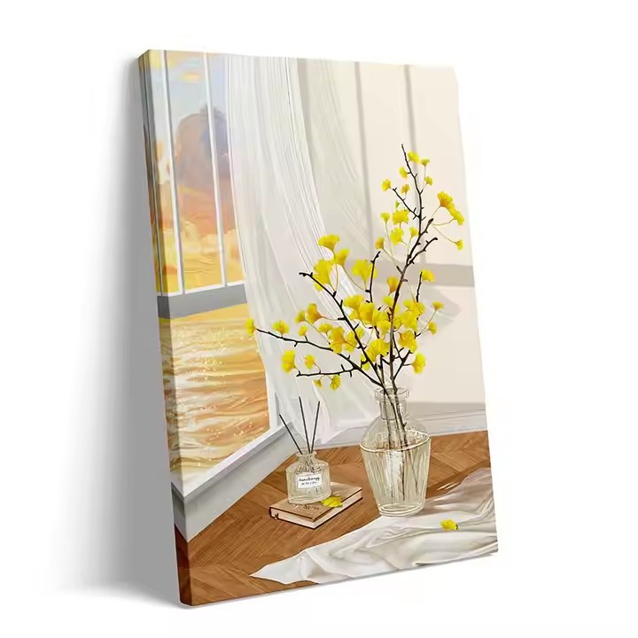 Custom Size Digital Art Printed Painting , Wooden Frame Print Canvas Art For Decoration