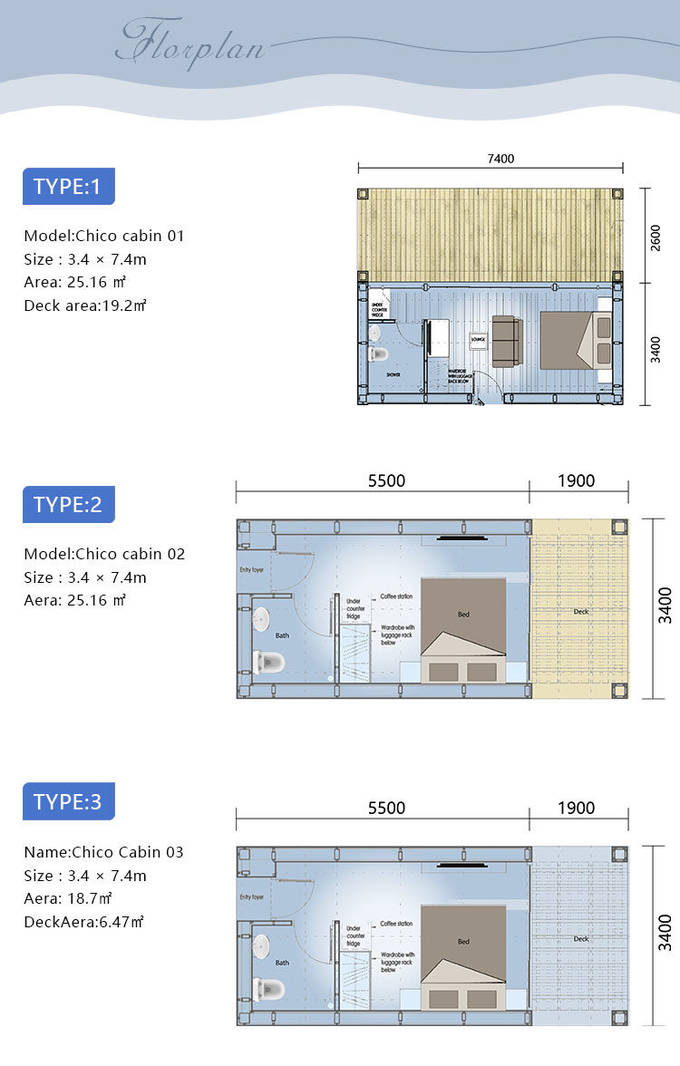 Wood Assembled Houses Portable Cabins Modular Cottages With Light Steel Frame