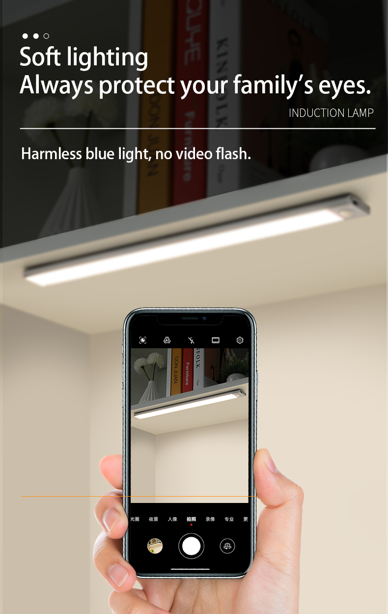 Indoor Battery Powered Motion Sensor Led Under Cabinet Lights 30000 Hours Working Time