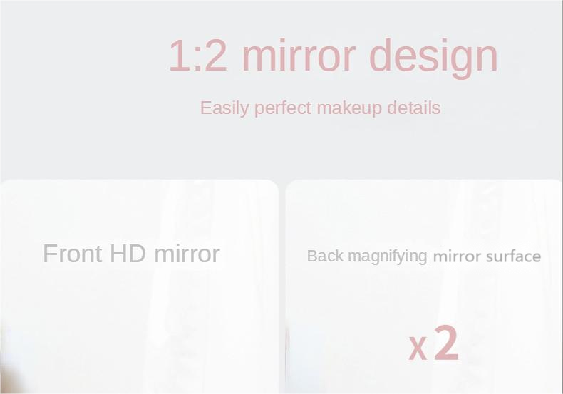 Fashionable Design Plastic and Glass Mirror Standing Desktop Makeup Mirror for Travel