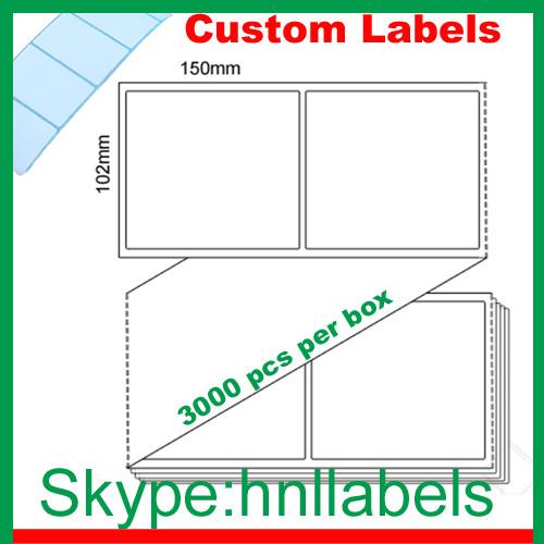 Thermal Transfer Labels 102mmX150mm/1 Plain Trans Fanfold Permanent, 3,000 per