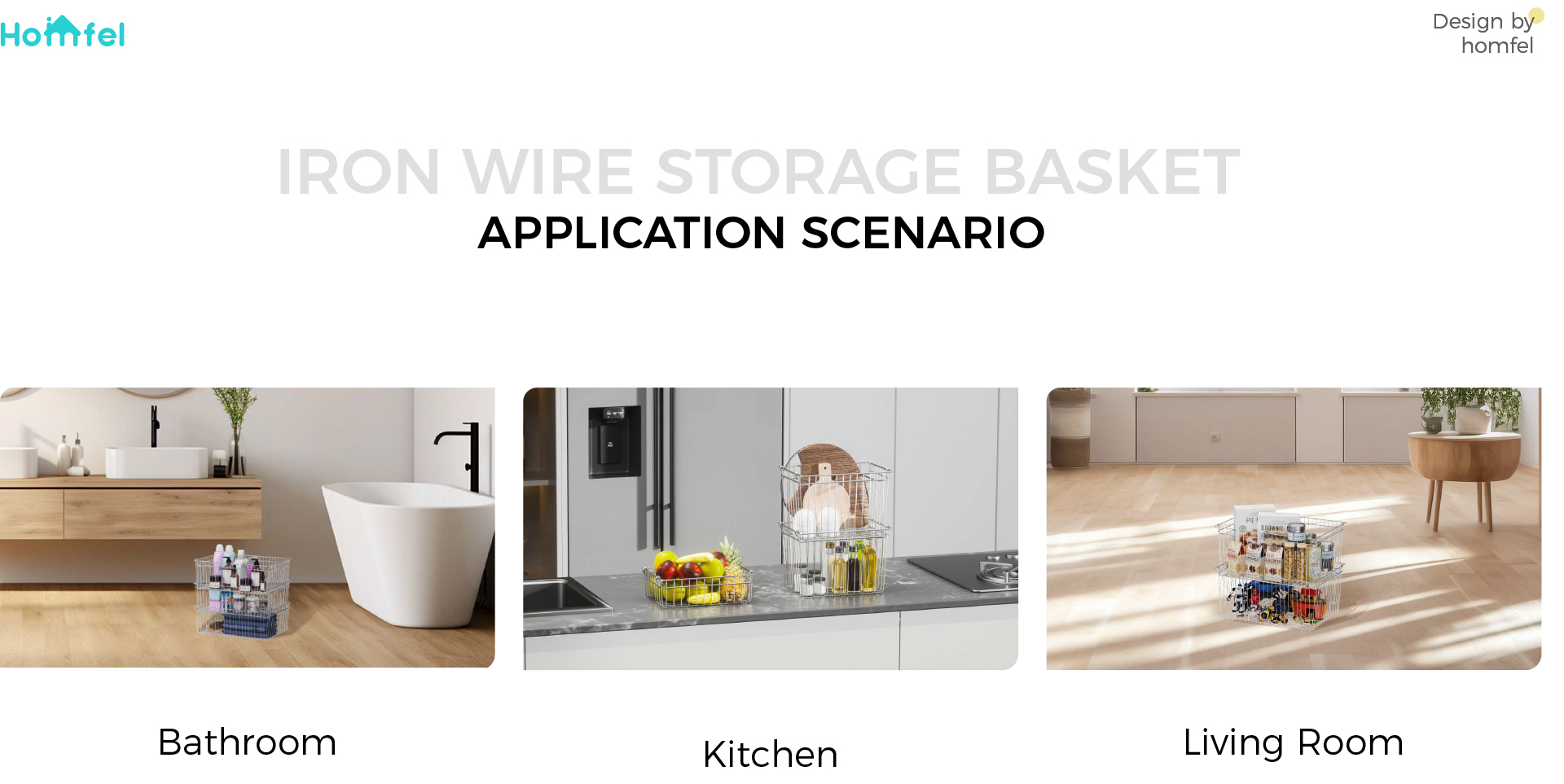 Stackable Stainless Steel Wire Basket Household Organizer 510x370x240mm