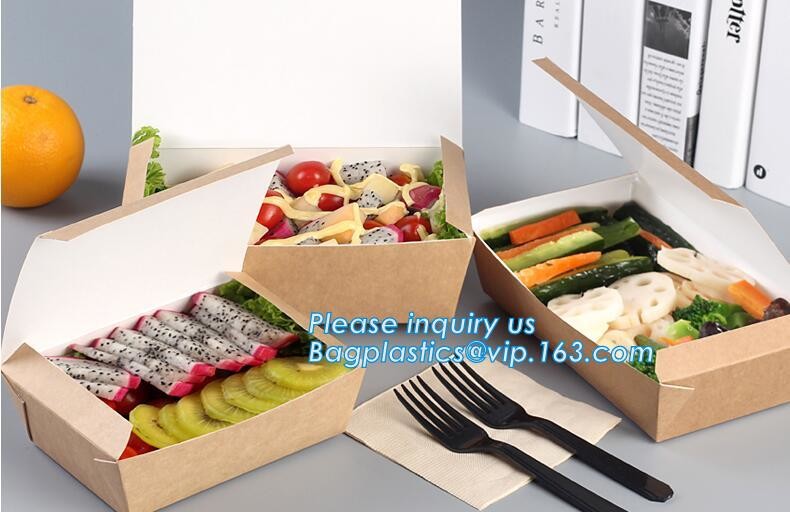 Cheap Cardboard foldable kraft paper lunch box with window,Lunch noodle fast food kraft paper box by customized logo pri