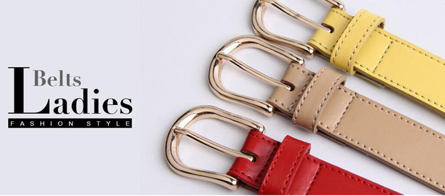 Women Embossed Leather Belt 2.2cm Width With Embossing Flower Pattern
