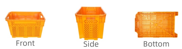 Mesh Nestable Crate Turnover Plastic Mushroom Crate Stackable Moving Bins