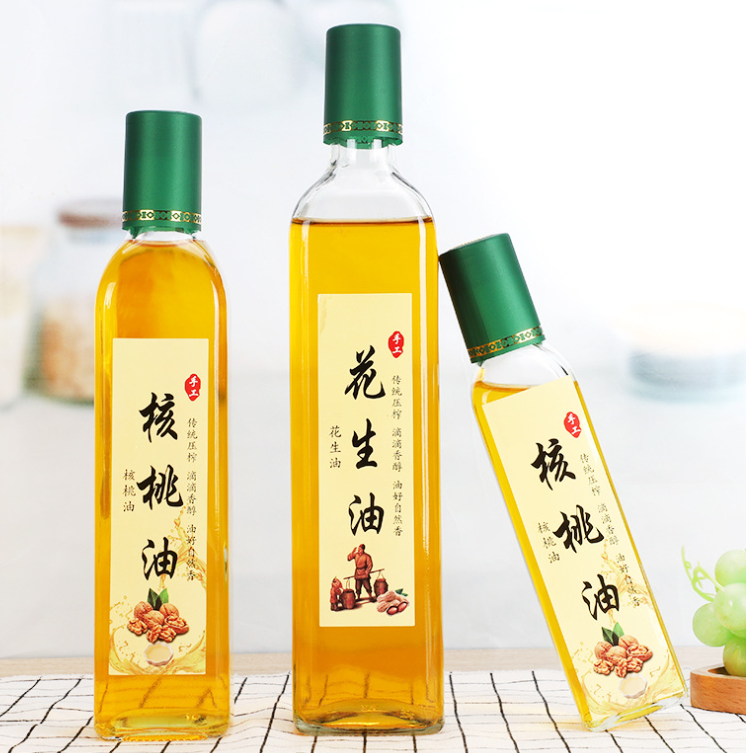 Cooking Oil Sauce Vinegar Glass Bottle with Cork Lid 375ml 500ml 750ml Black Matte