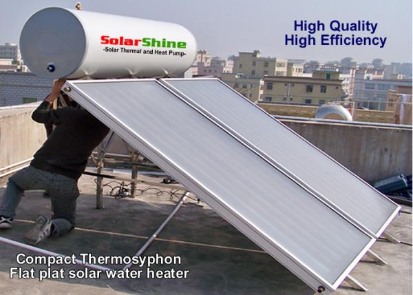 Quality 1.5 - 3 KW Backup Flat Plate Solar Water Heater 22 MM Connection Type for sale