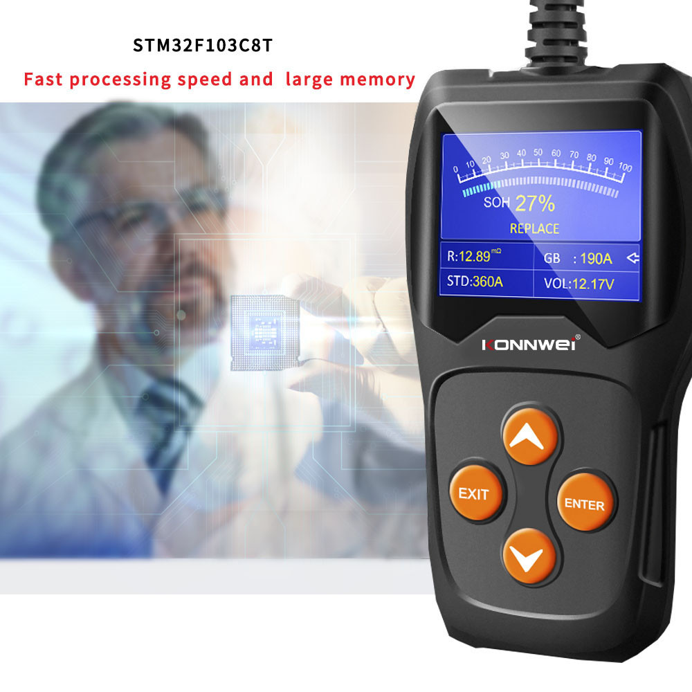 Li Ion Car Battery Tester Kw600 Battery Conductance Tester With Large TFT Color Screen