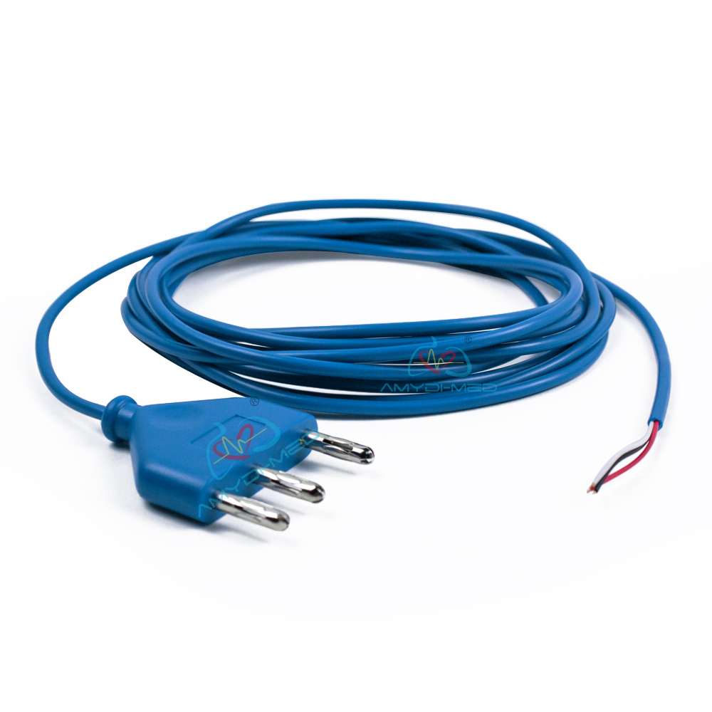 Disposable 3 Pin ESU Cable 3M Length Medical PVC Compatible With Valleylab And ERBE