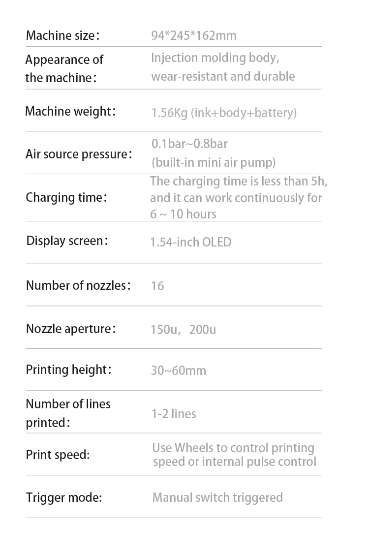 30-60mm Large Character Ink-jet Printer for Other Uses Used Printing TIJ Portable Handheld Text Graph Expiry Dates Metal Pipe Pole