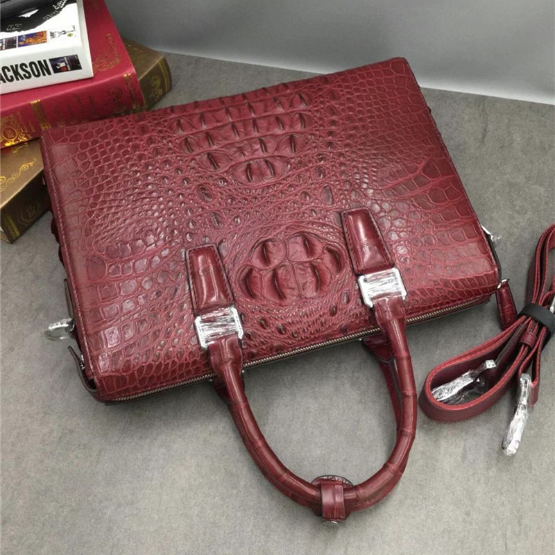 Exotic Genuine Crocodile Skin Businessmen Briefcase Authentic Alligator Leather Male Working Handbag Large Shoulder Bag