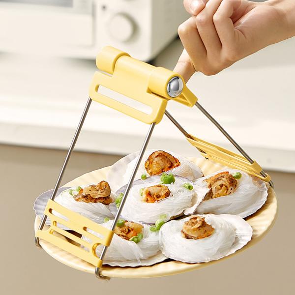 Anti Scald Clip Hot Dish Non Slip Gripper Plate Bowl Clip Holder Retriever Tongs