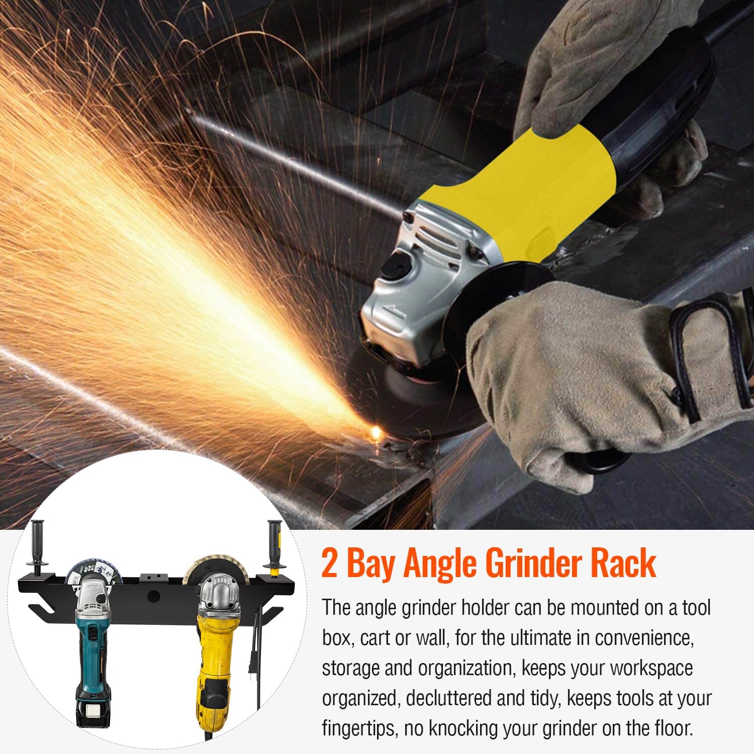 2 Bay Power Angle Grinders Holders Fabric Type Wire Stand Power Angle Grinders Holders