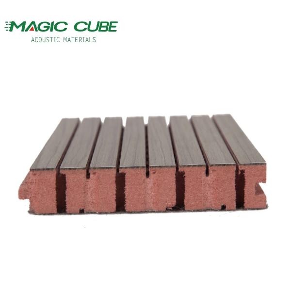 Timber Slat Wall Panels for Conference Room Eco Friendly Soundproof MGO Core