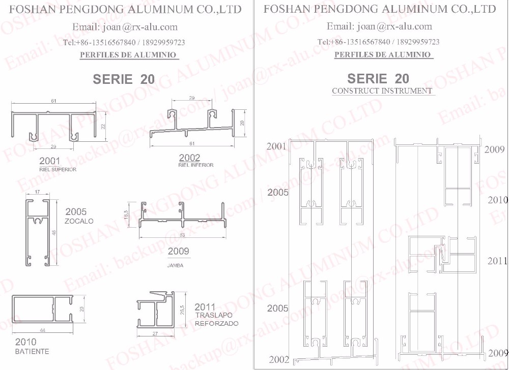 Aluminium profiles import from China to Chile and Bolivia