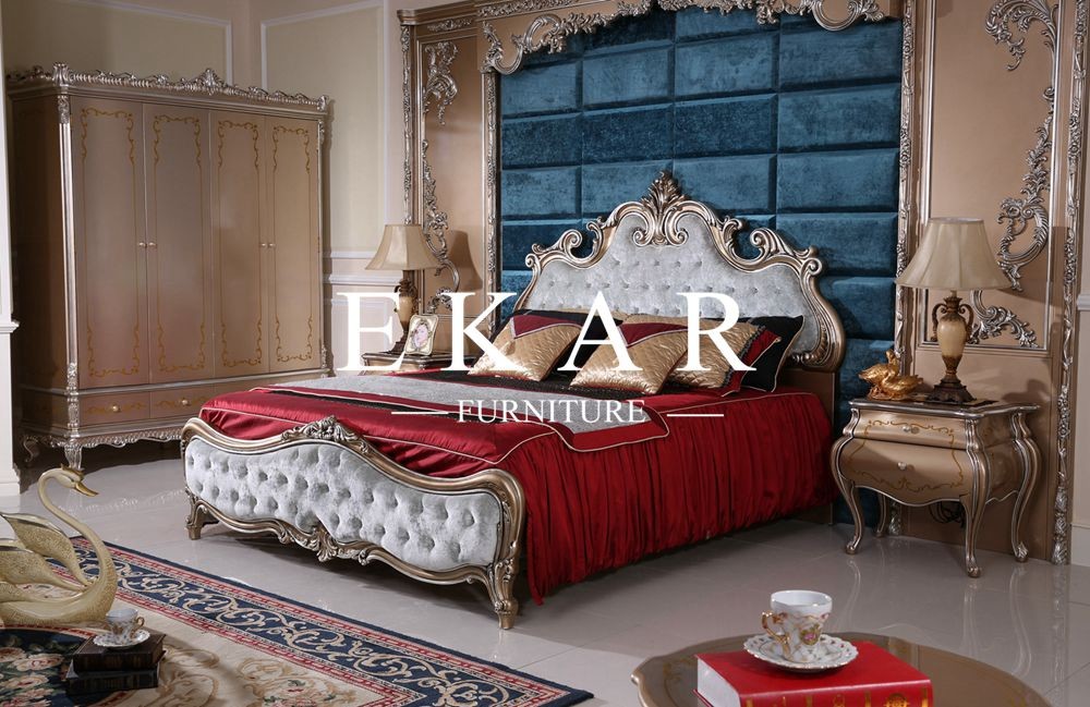 Royal Bed Solid Wood Bedroom Furniture LS-A318A-1